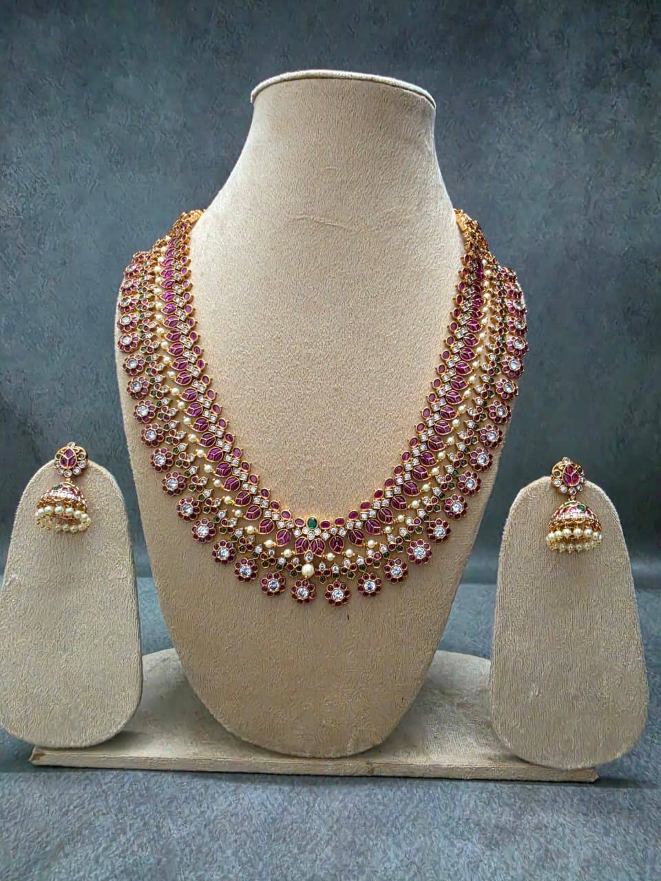 Royal Ruby Floral Necklace